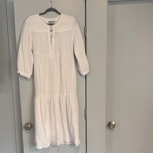 NWT Yakira Bella White Midi Tiered Gauze Cotton Dress, size small